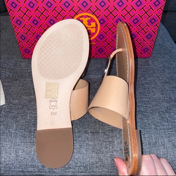 NWT Tory Burch Patos Disk Sandal Calf Leather Size 5 - Picture 5 of 5